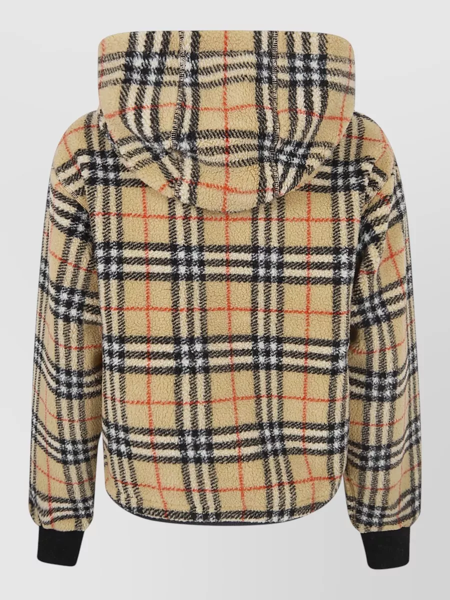 Burberry Cashmere Blend Cropped Hooded Jacket