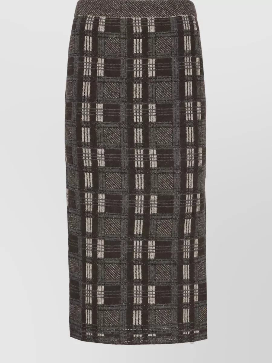 D.exterior striped alpaca-blend midi pencil skirt