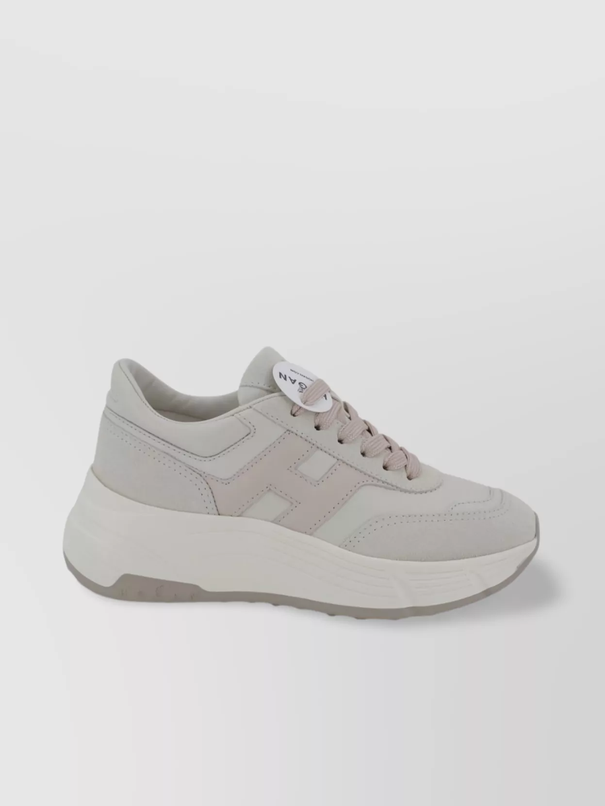 Hogan Logo Leather Lace-up Sneakers In White