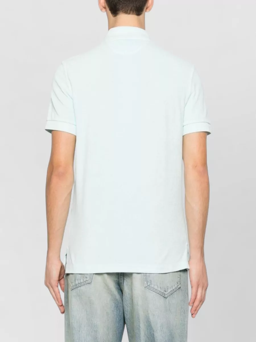 Tom Ford Polo Shirt Cotton Ribbed Collar Side Slits