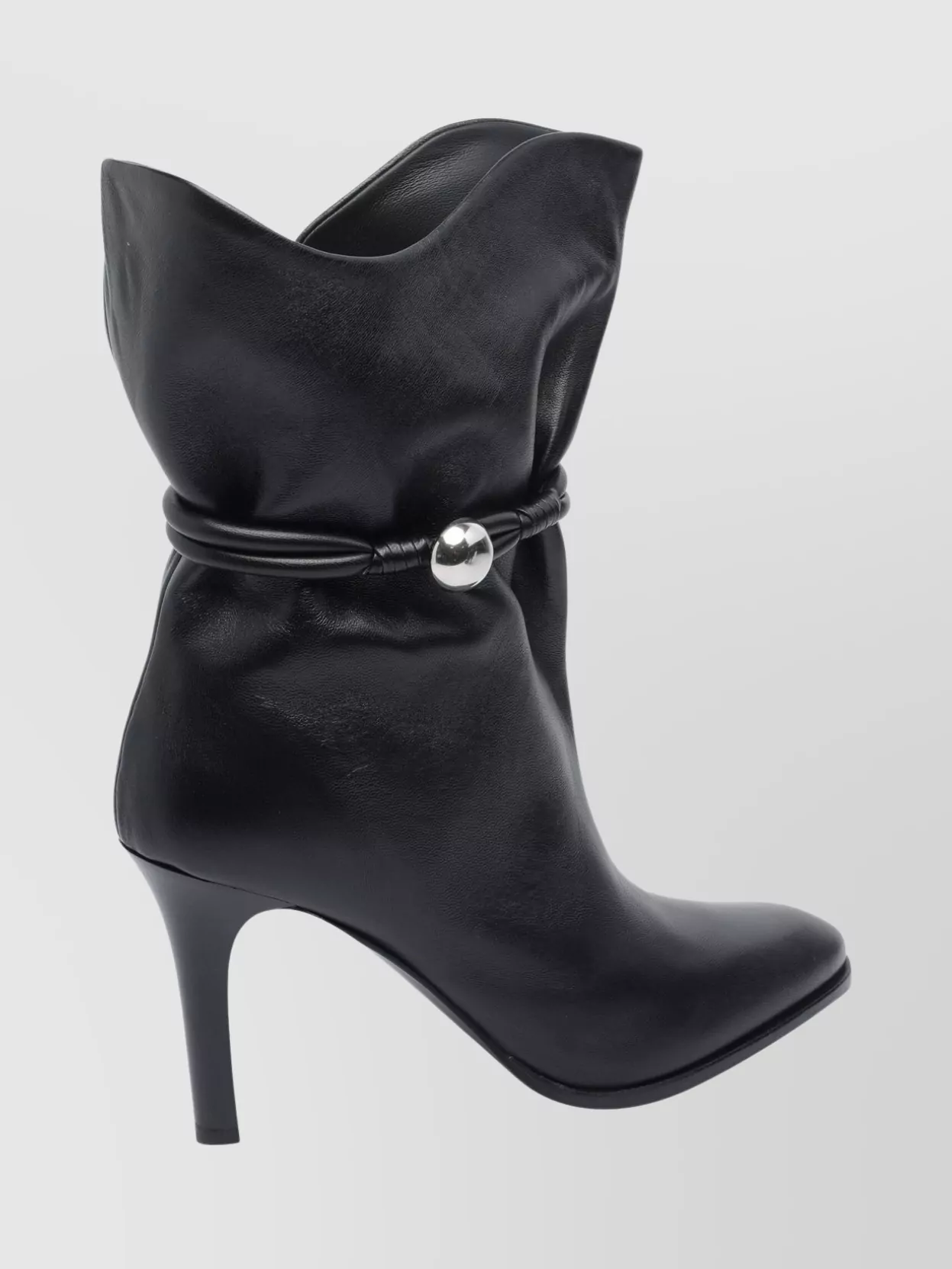 Isabel Marant Pointed Toe Ankle Length Boots With Metal Detail In Black