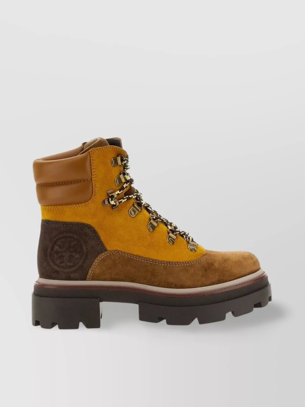 Tory Burch Chunky Sole Ankle Length Contrast Panel Boots