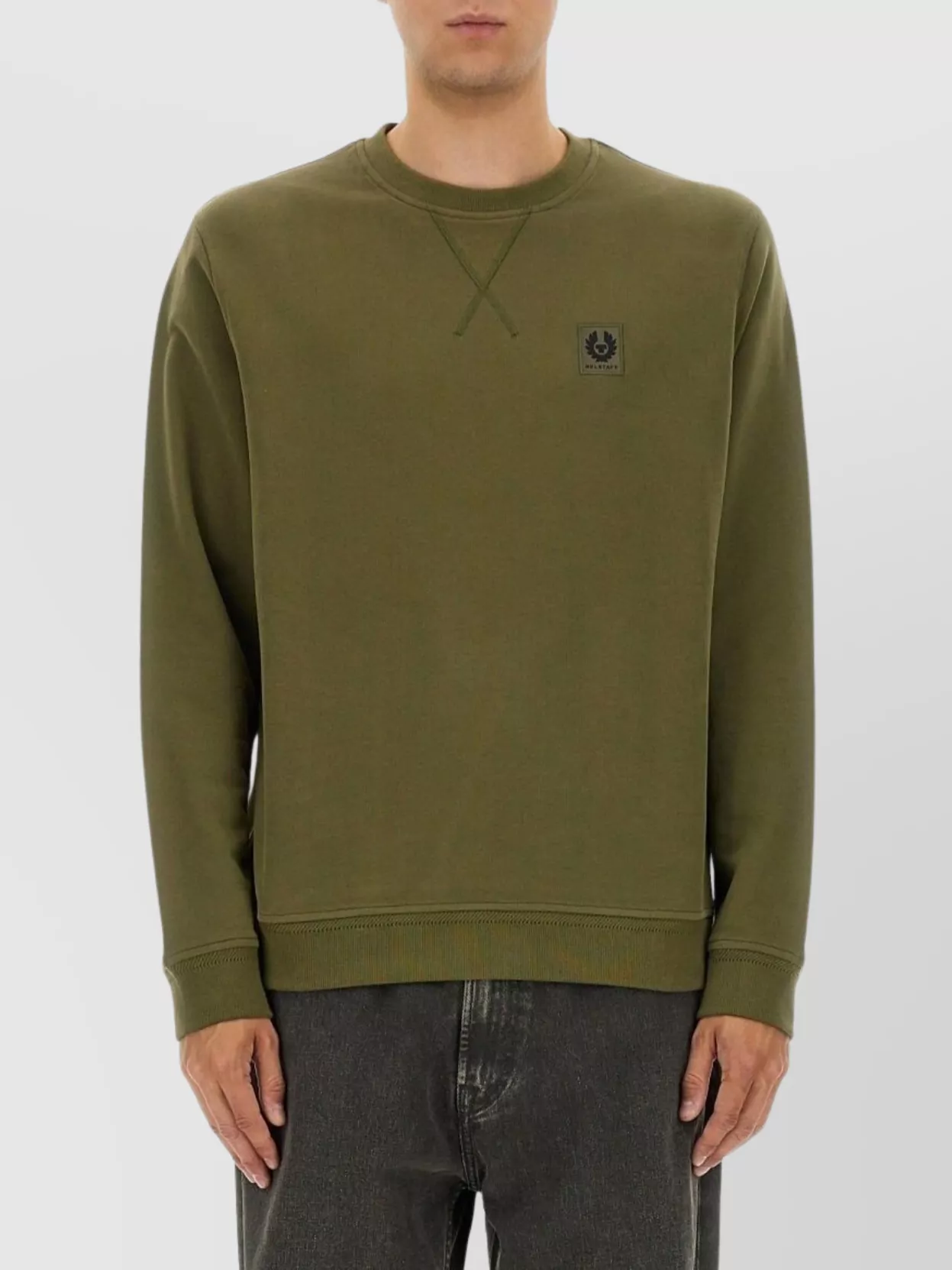 Belstaff Crew Neck Sweater Ribbed Cuffs