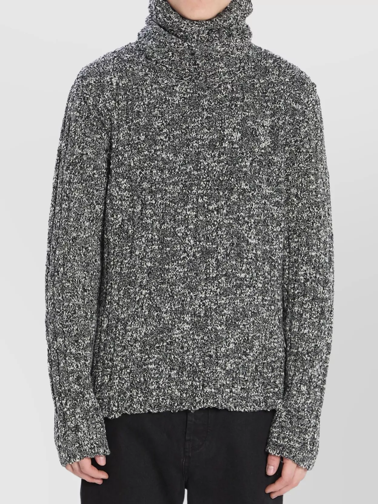 Dolce & Gabbana Chunky Knit Turtleneck Sweater In Gray