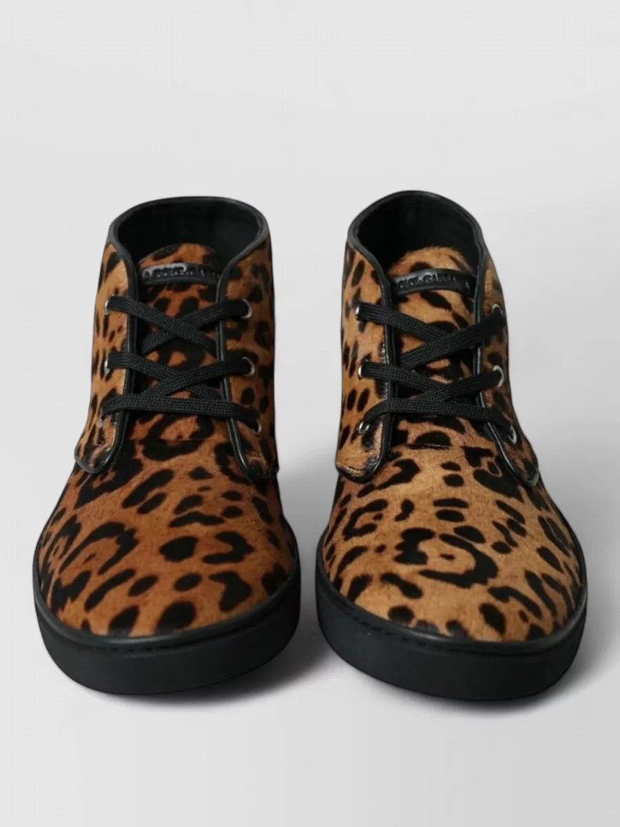 Dolce&Gabbana calf hair leopard print sneakers