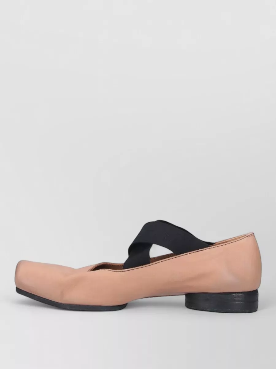 Uma Wang Leather Square-Toe Ballerina Shoes