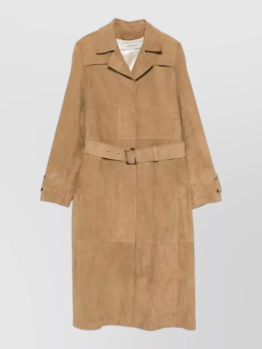 Golden Goose Leather Belted Trench Coat