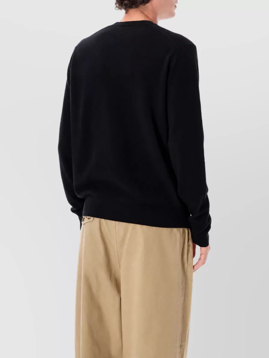 Comme Des Garçons Wool Ribbed Crew Neck Long-Sleeve Sweater