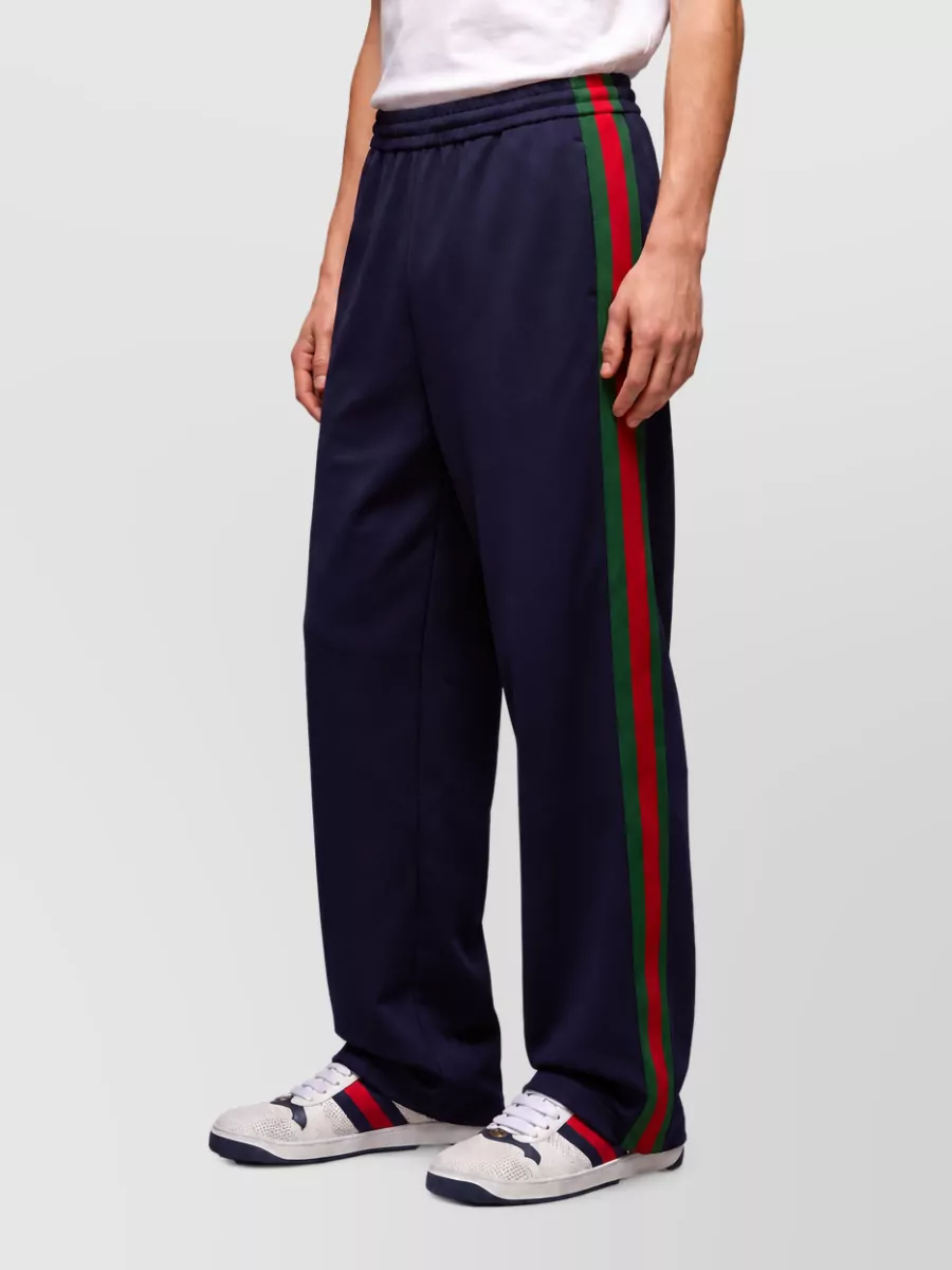 Gucci Silk Cotton Wide-Leg Track Pants