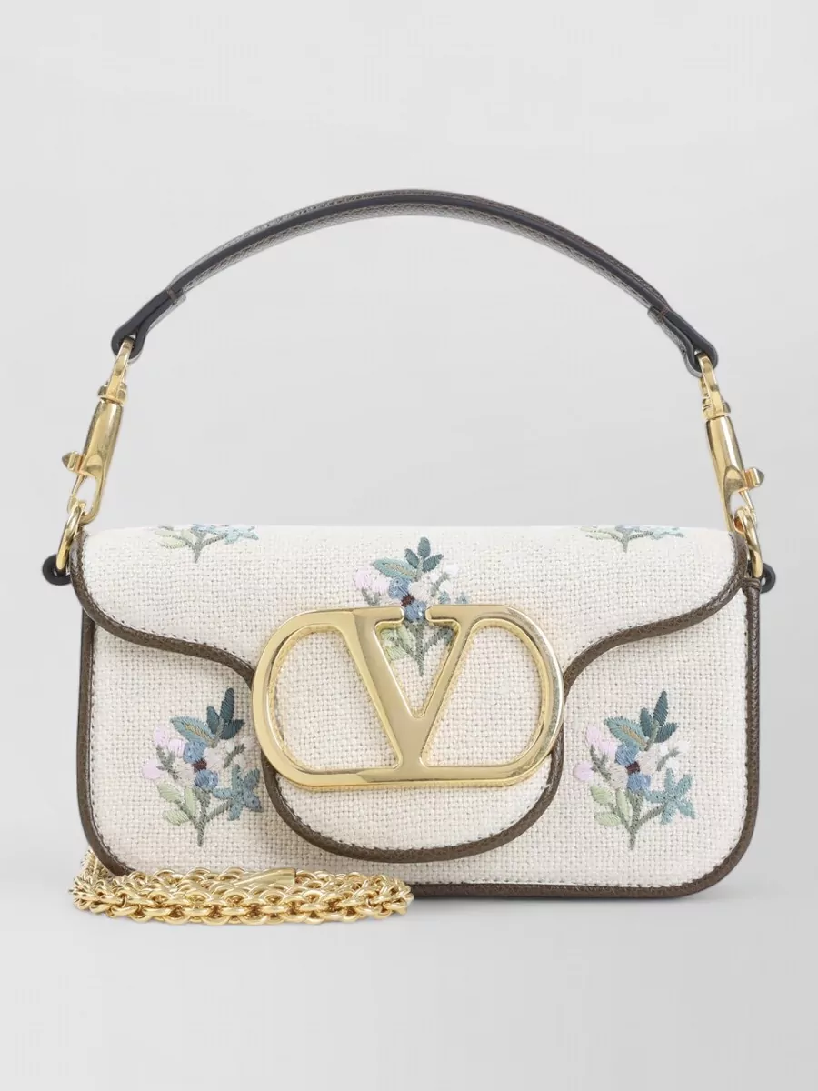 Valentino Garavani Locò Small Linen Cross-Body Bag