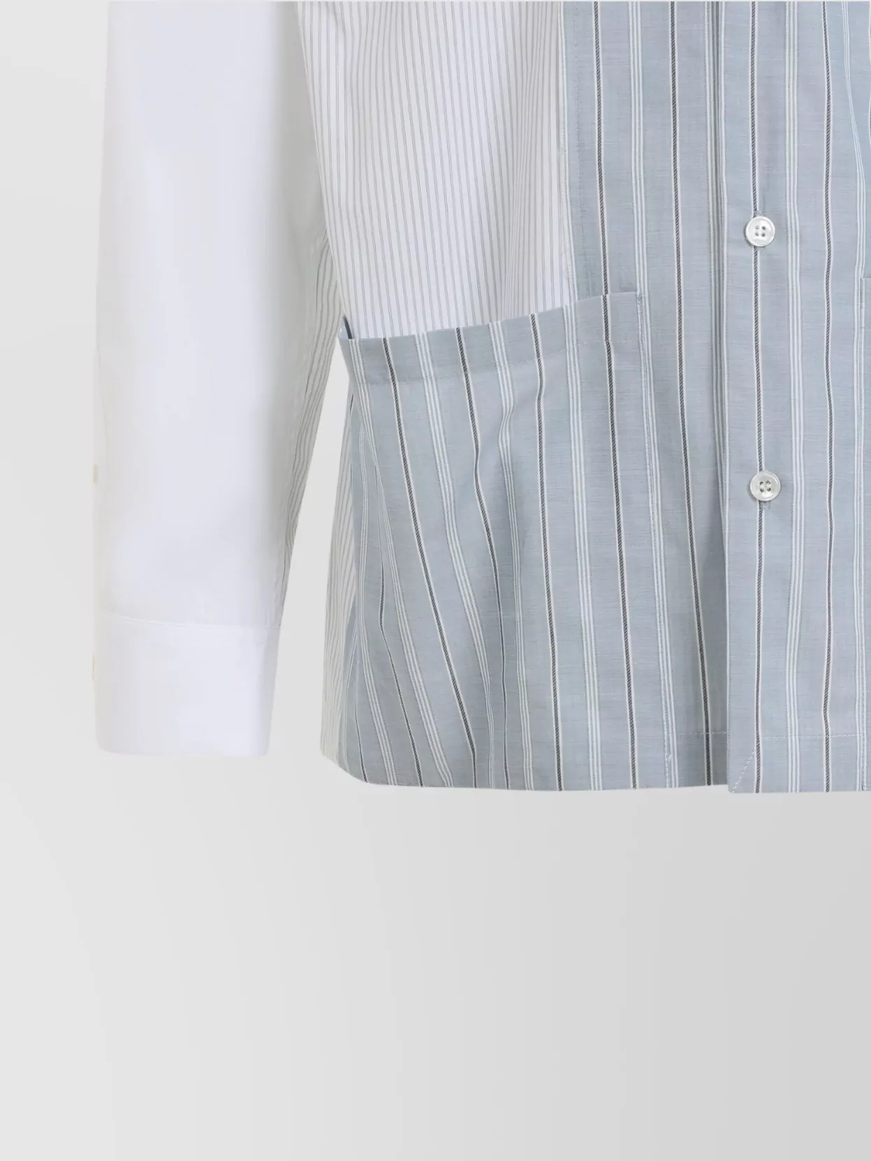 Maison Margiela Striped Cotton Shirt Bowling Collar