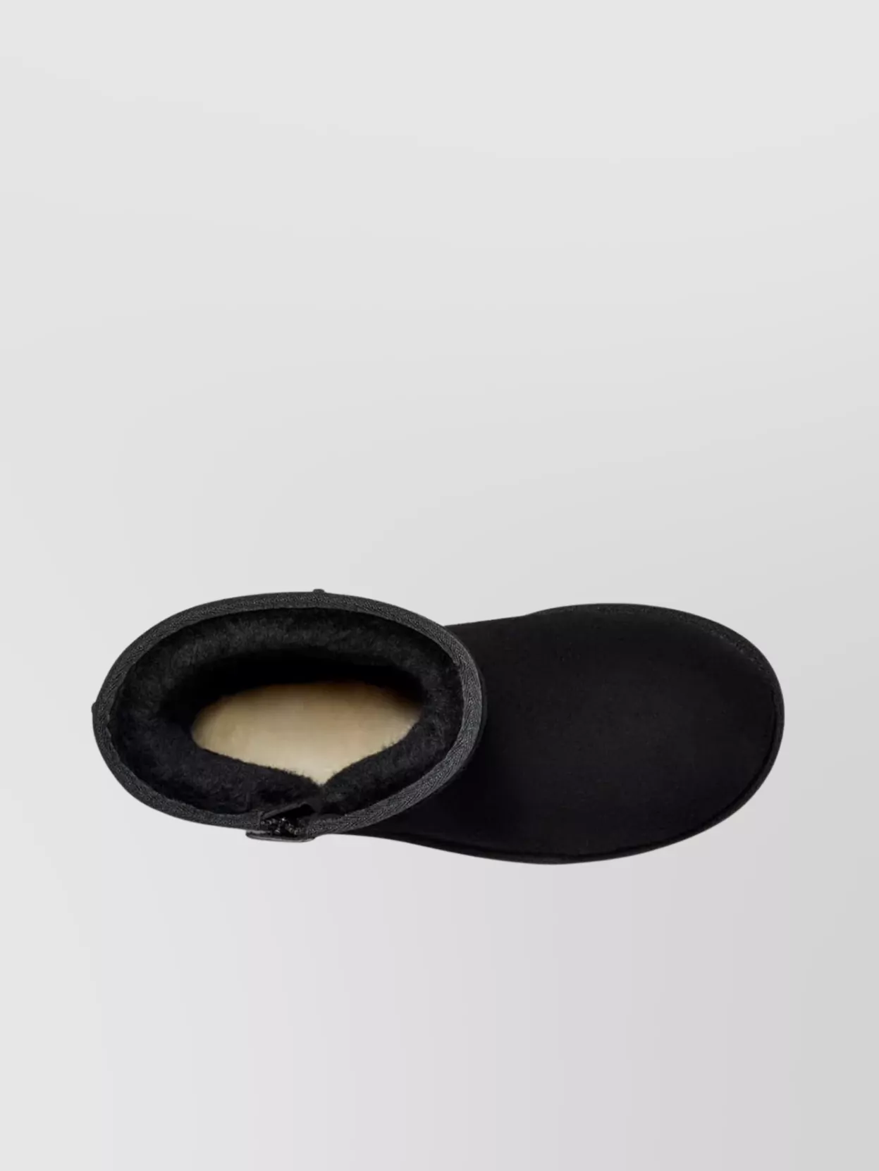 Ugg Short Zipper Round Toe Ribbed Sole Boots