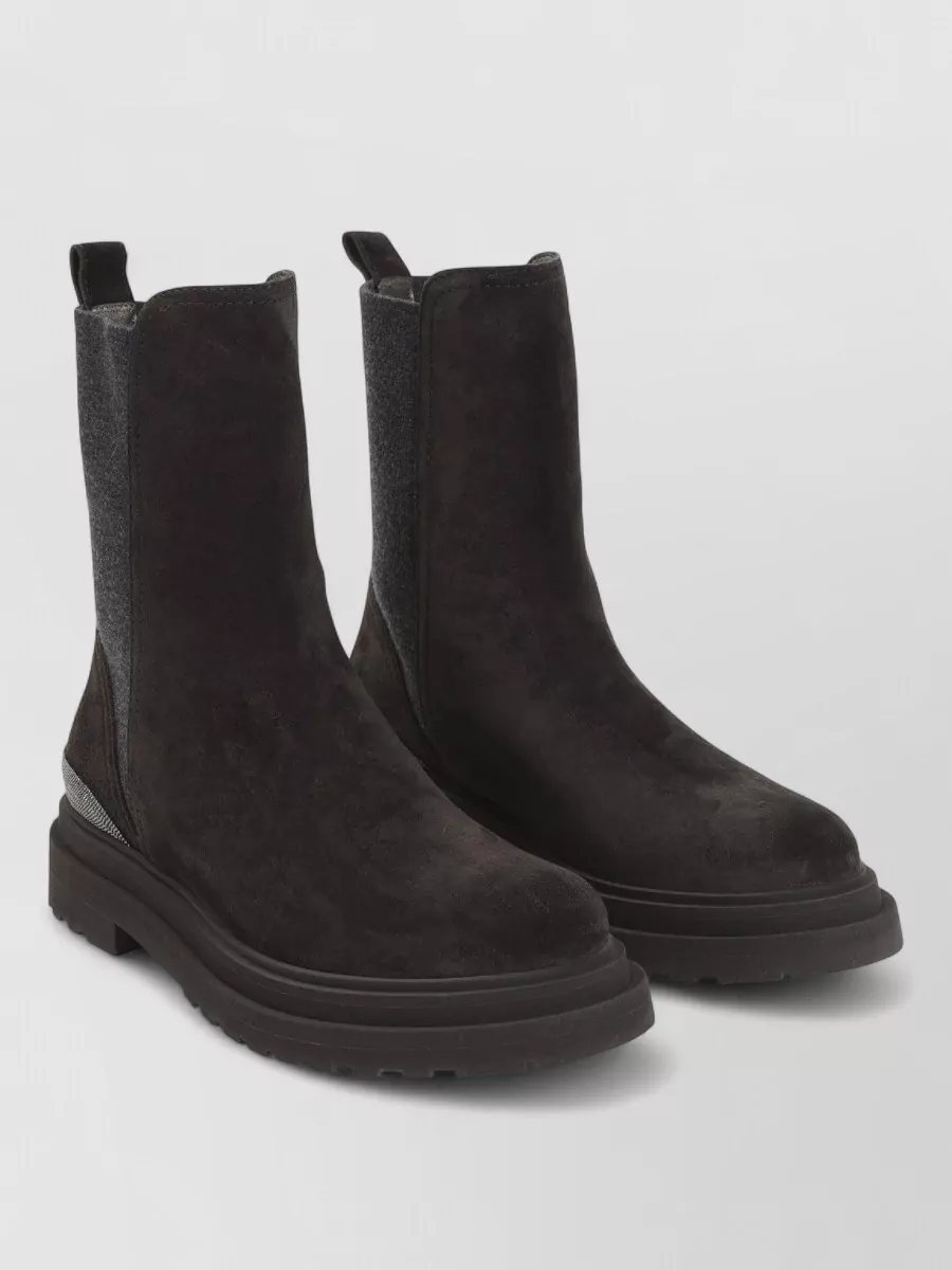 Brunello Cucinelli suede chelsea boots