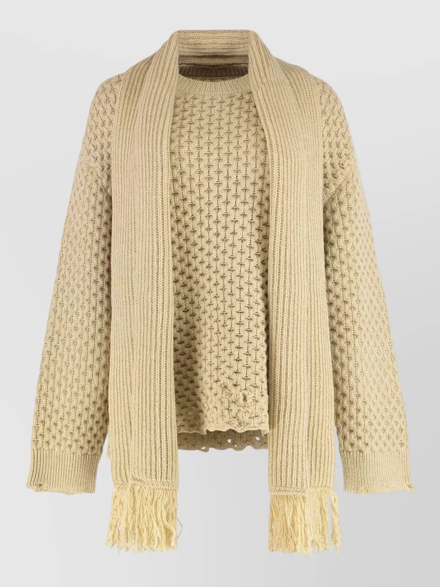 Mm6 Maison Margiela ribbed wool-blend crew-neck sweater