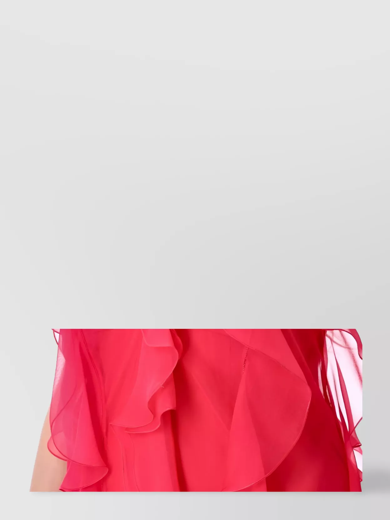 Alberta Ferretti Long Chiffon Ruffled Dress With Open Back