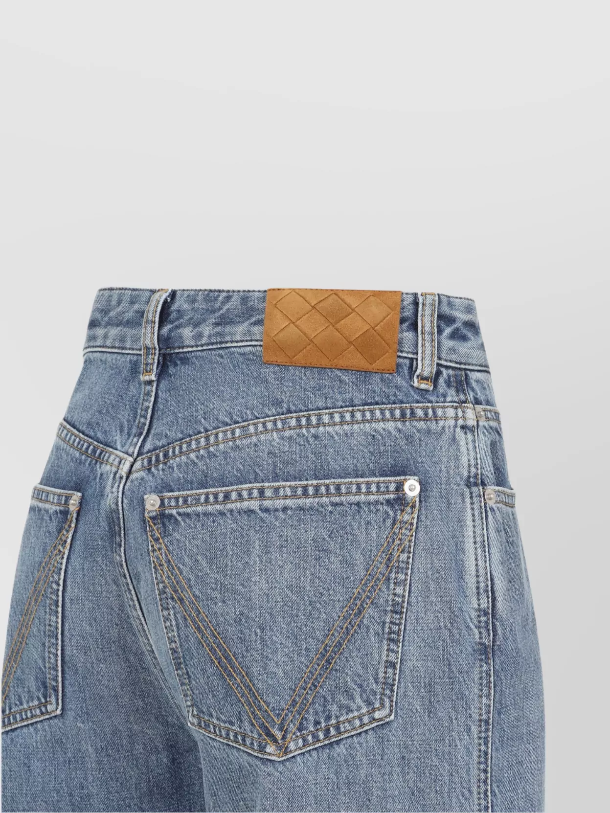 Bottega Veneta Wide Leg Flared Denim Jeans In Blue