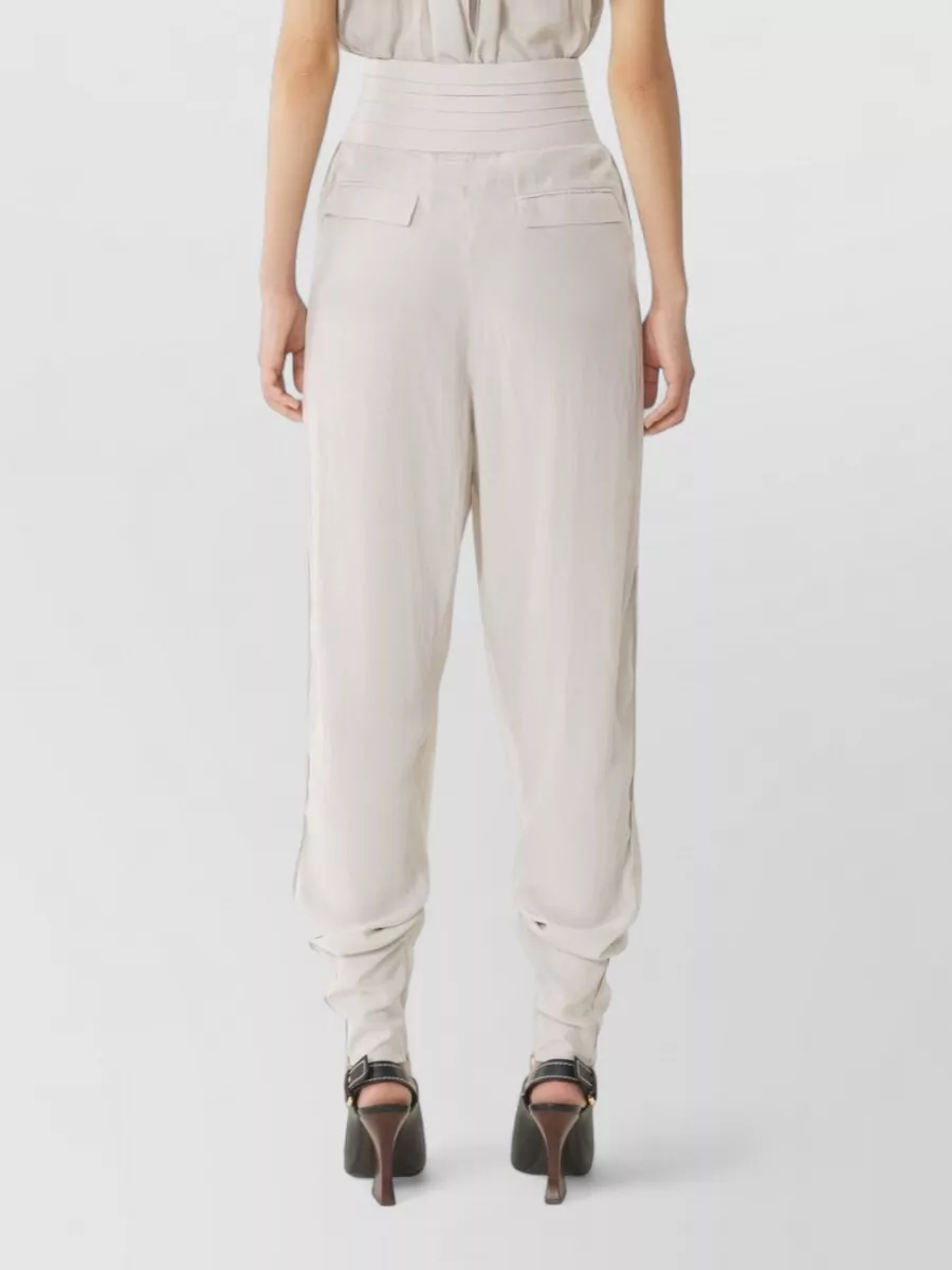 Lanvin High Waistband Straight Trousers Pleated Pockets