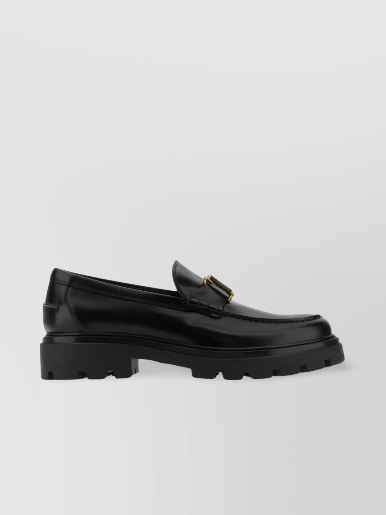 Shop Tod's Classic Leather Loafers With Chunky Sole And Round Toe In Black