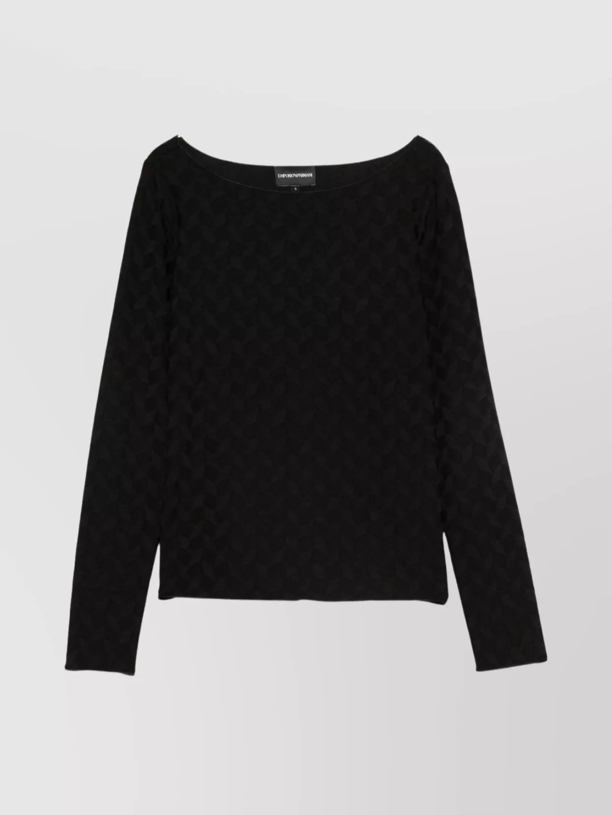 Emporio Armani Geometric pattern boat-neck textured knit