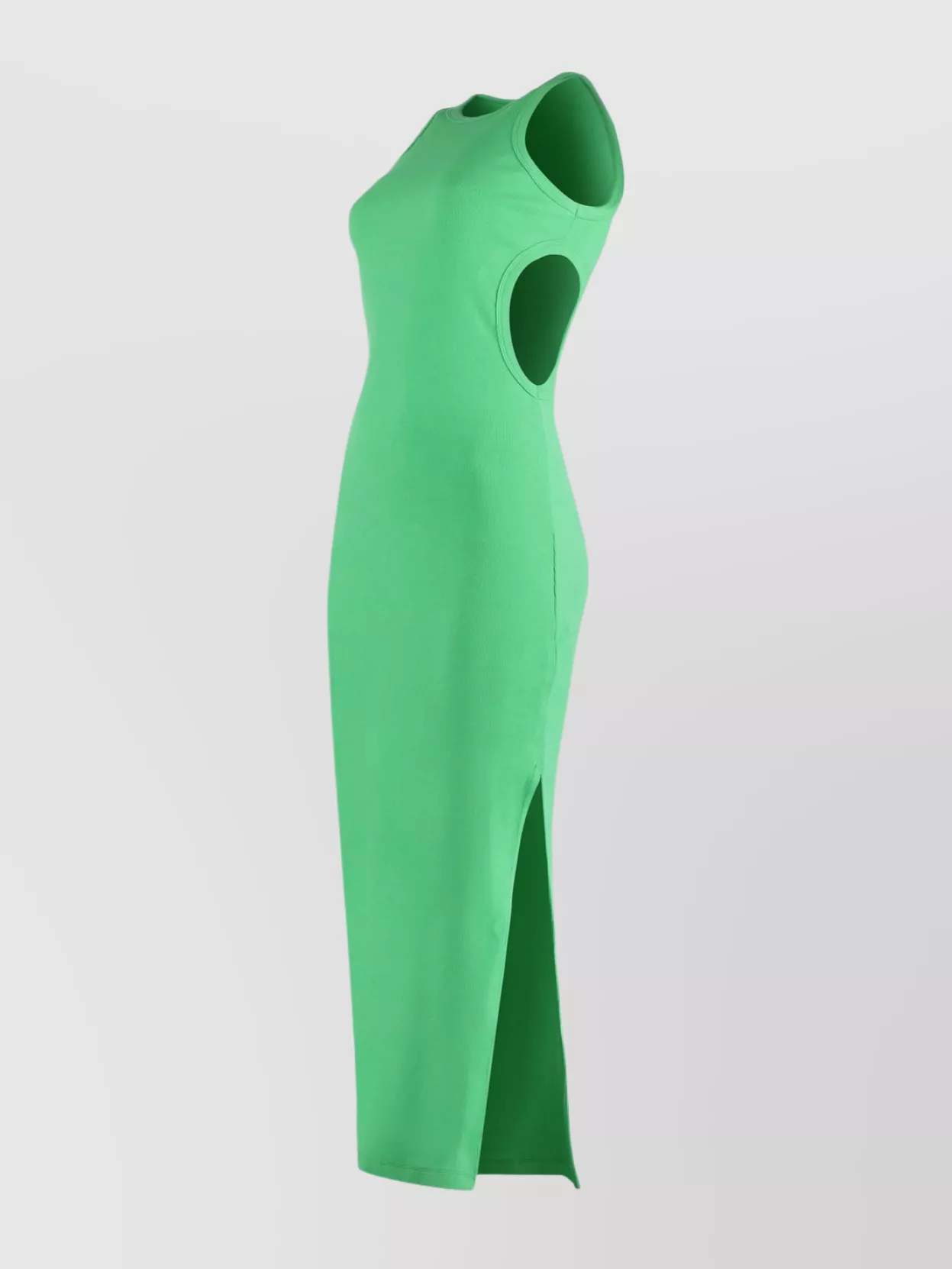 Msgm Ribbed Cotton Sheath Dress Cutouts