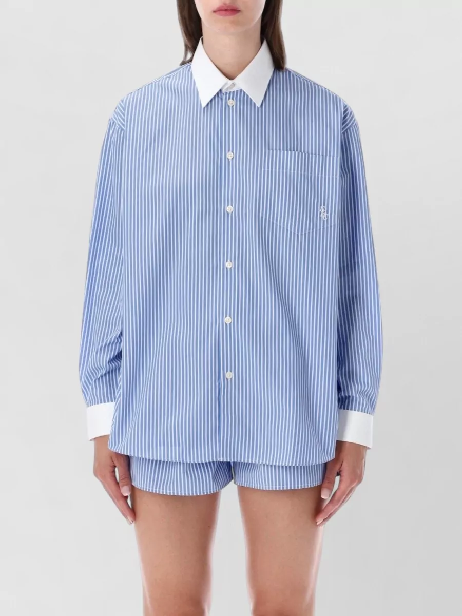 Sporty & Rich striped oversized cotton shirt