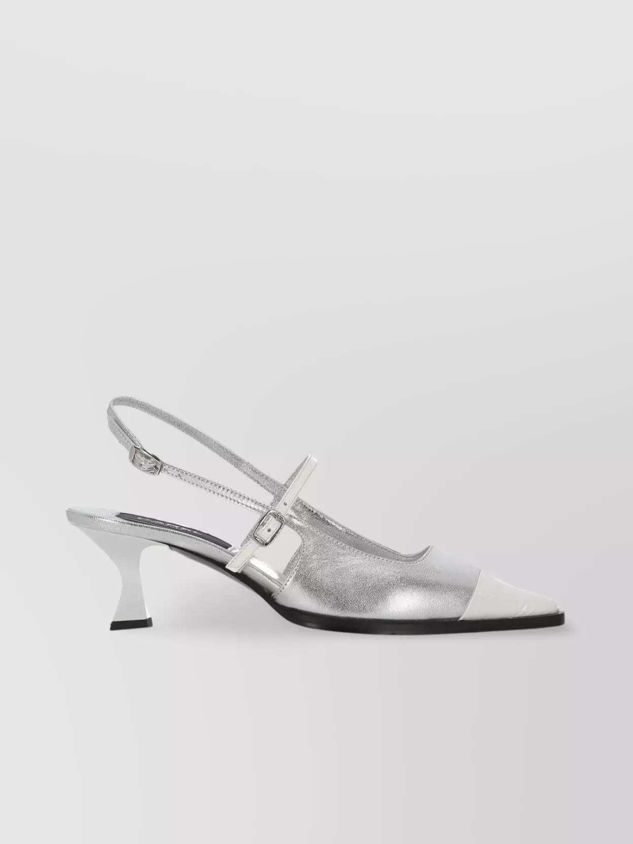 CAREL CECILE SILVER SLINGBACK SANDALS 