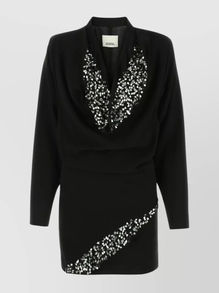 Shop Isabel Marant Sequin Embellishments Lazeli Mini Dress In Black