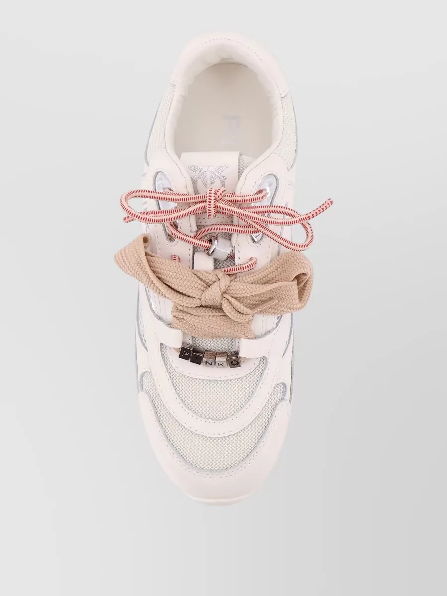 Pinko Low Top Sneakers Mesh Panels Rubber Sole