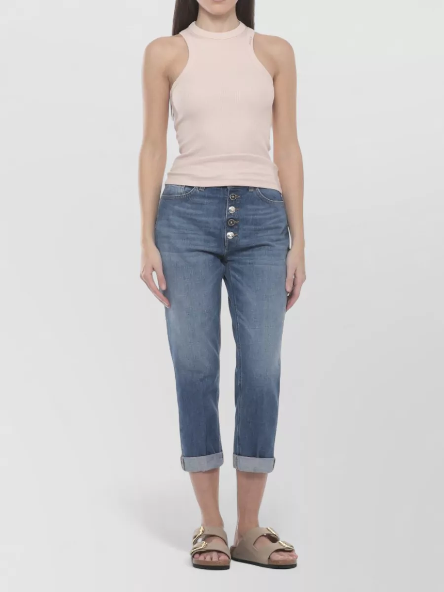 Dondup Cropped Straight-Leg Jeans