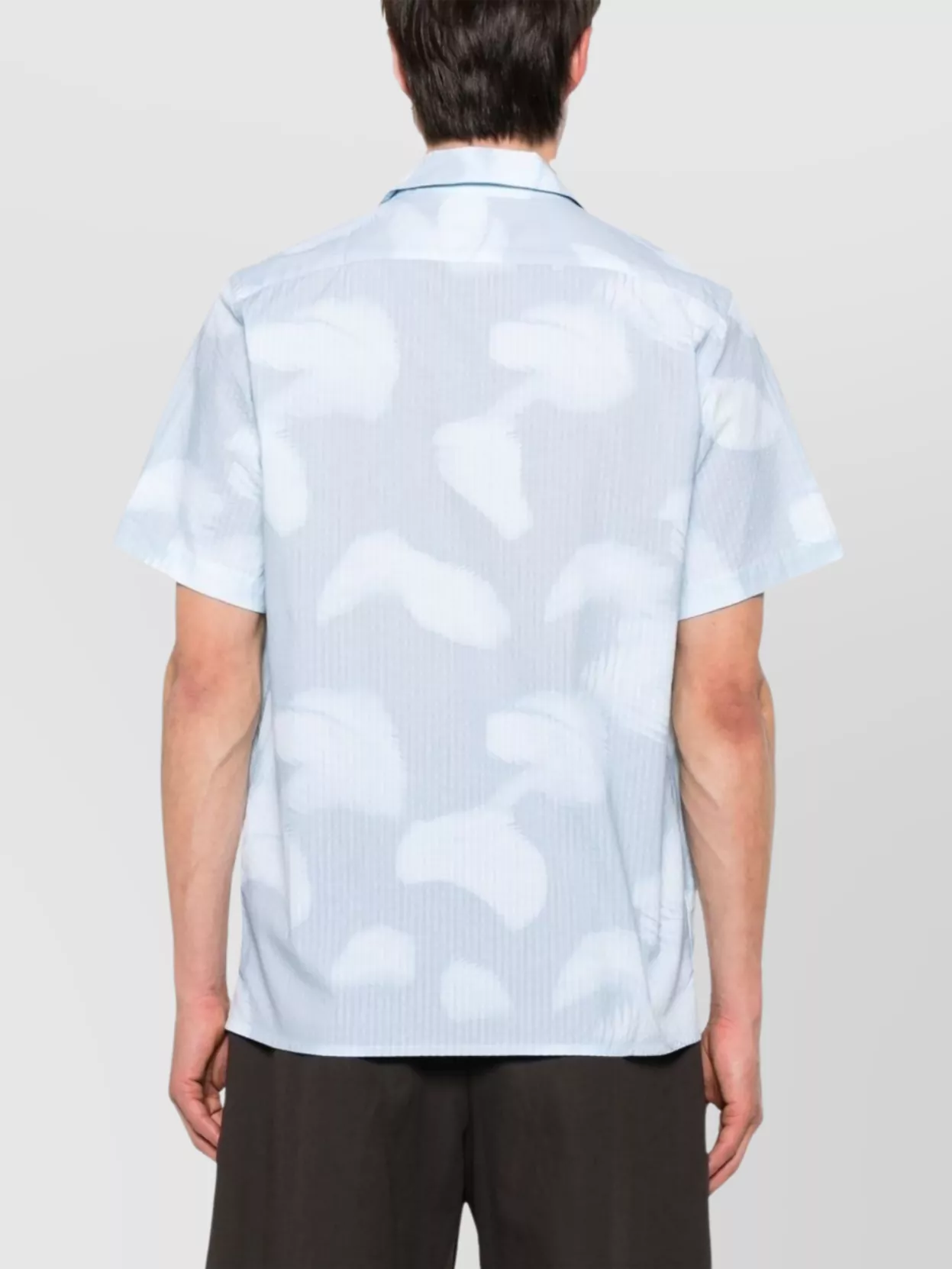 PAUL SMITH PATTERNED CAMP COLLAR SHIRT WITH SHORT SLEEVES