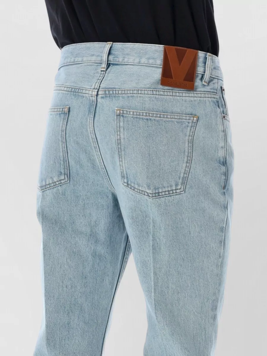 Valentino Garavani Five Pocket Denim Trousers Straight Cut Belt Loops