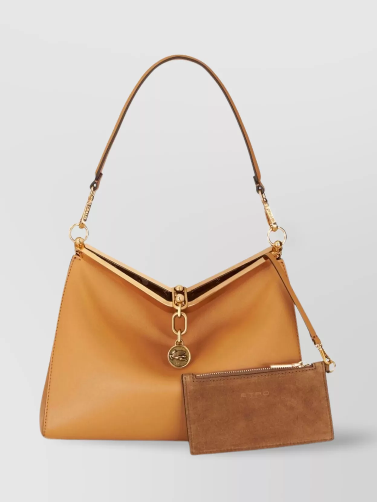 Shop Etro Refined Leather Shoulder Bag