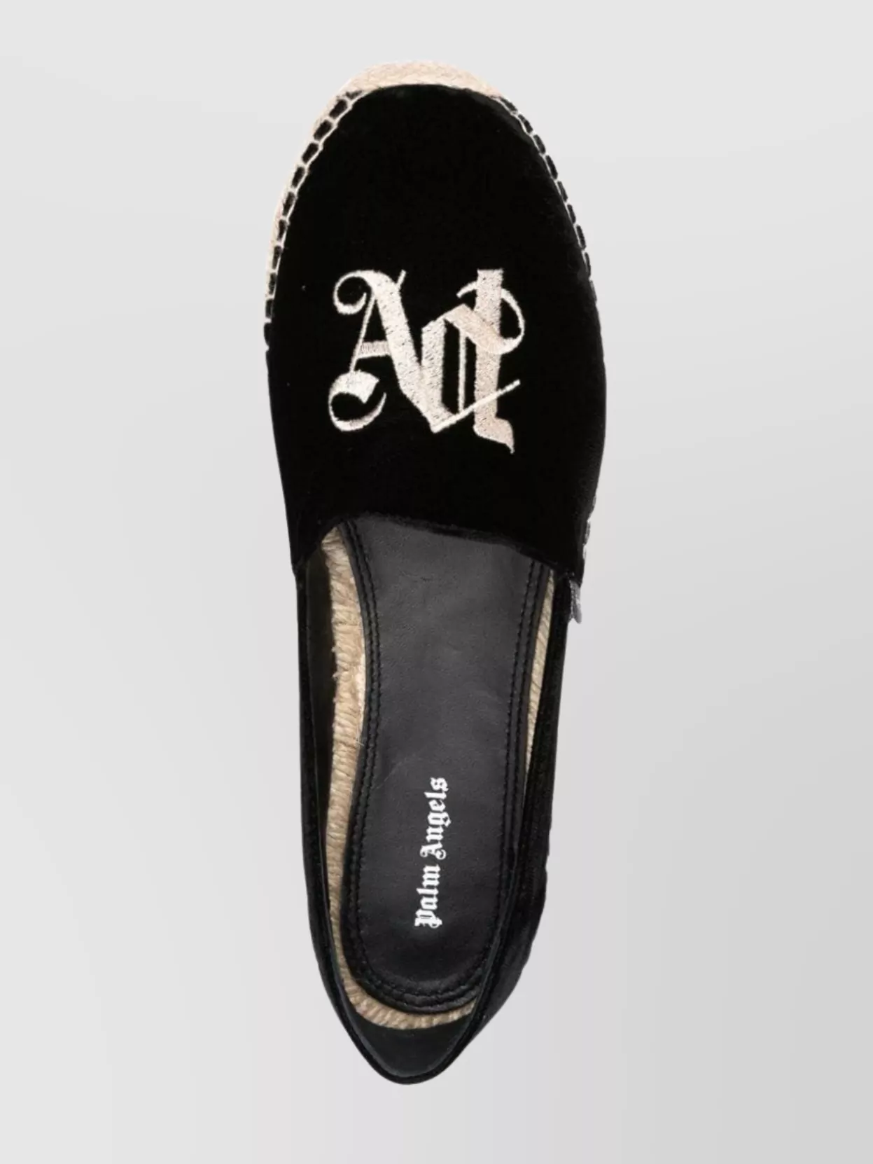 Palm Angels Logo-embroidered Velvet Espadrilles