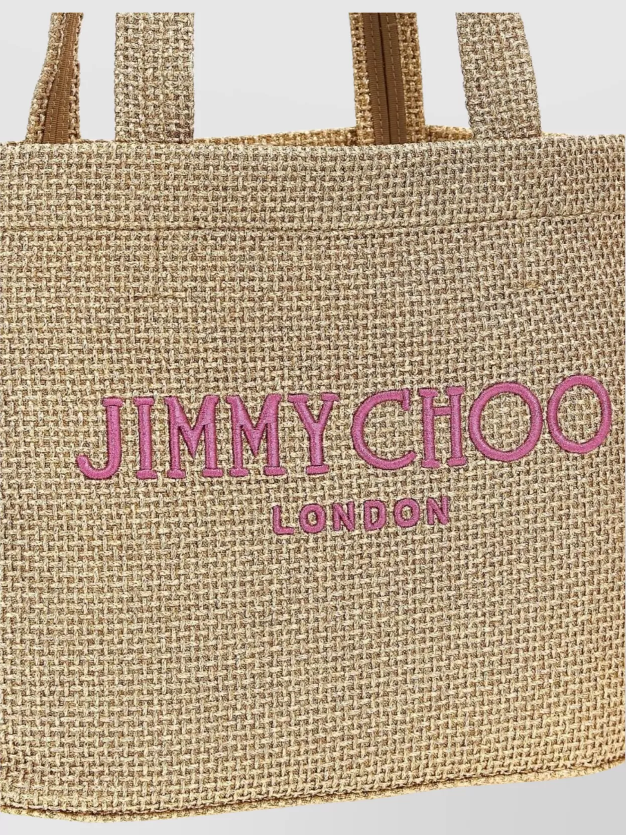 Jimmy Choo Gold Rafia Mini Beach Shopping Bag