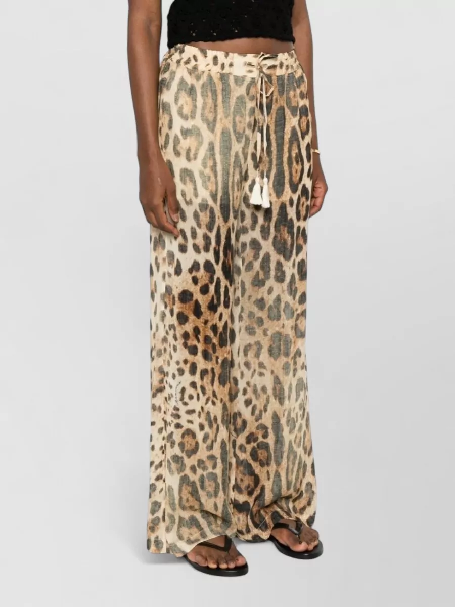 Ermanno Firenze Leopard-Print Wide-Leg Trousers