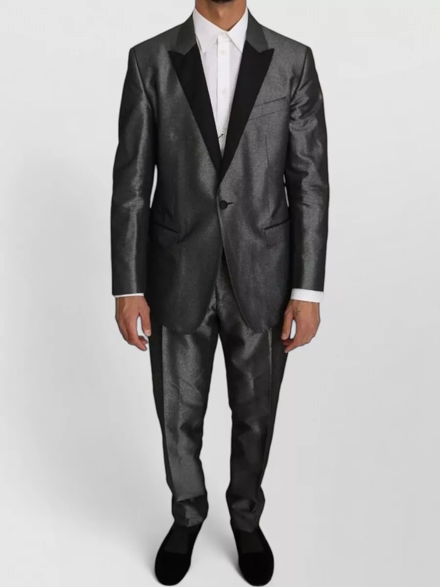 Dolce&Gabbana silk patterned two-piece tuxedo suit