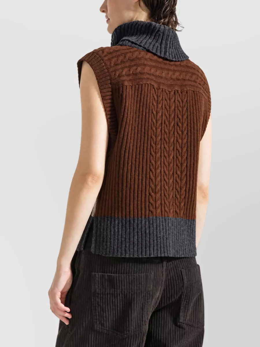 Seventy Venezia Cable-Knit Ribbed Wool-Blend Sleeveless Jumper