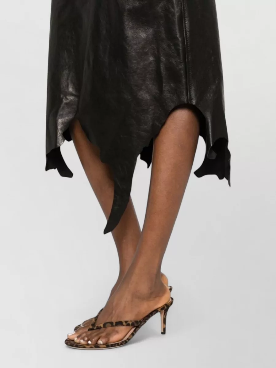 Diesel Leather Knee-Length Asymmetric Skirt
