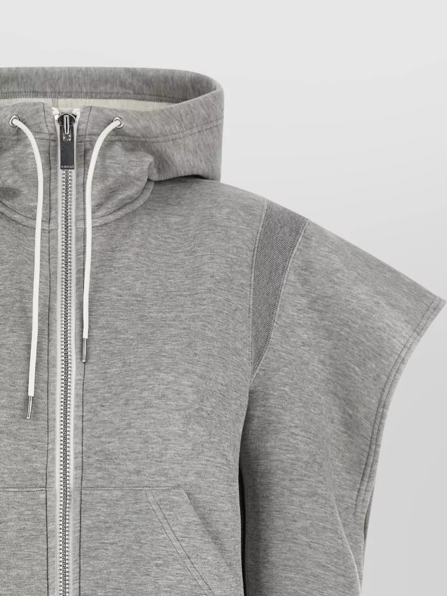 Sacai Cotton Blend Long-Sleeve Zip Hoodie
