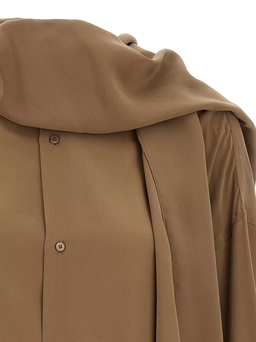 Darkpark Silk Scarf-Detail Shirt