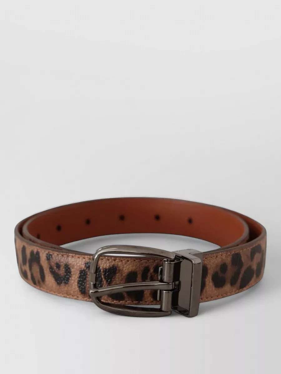 Dolce&Gabbana leopard embossed leather belt