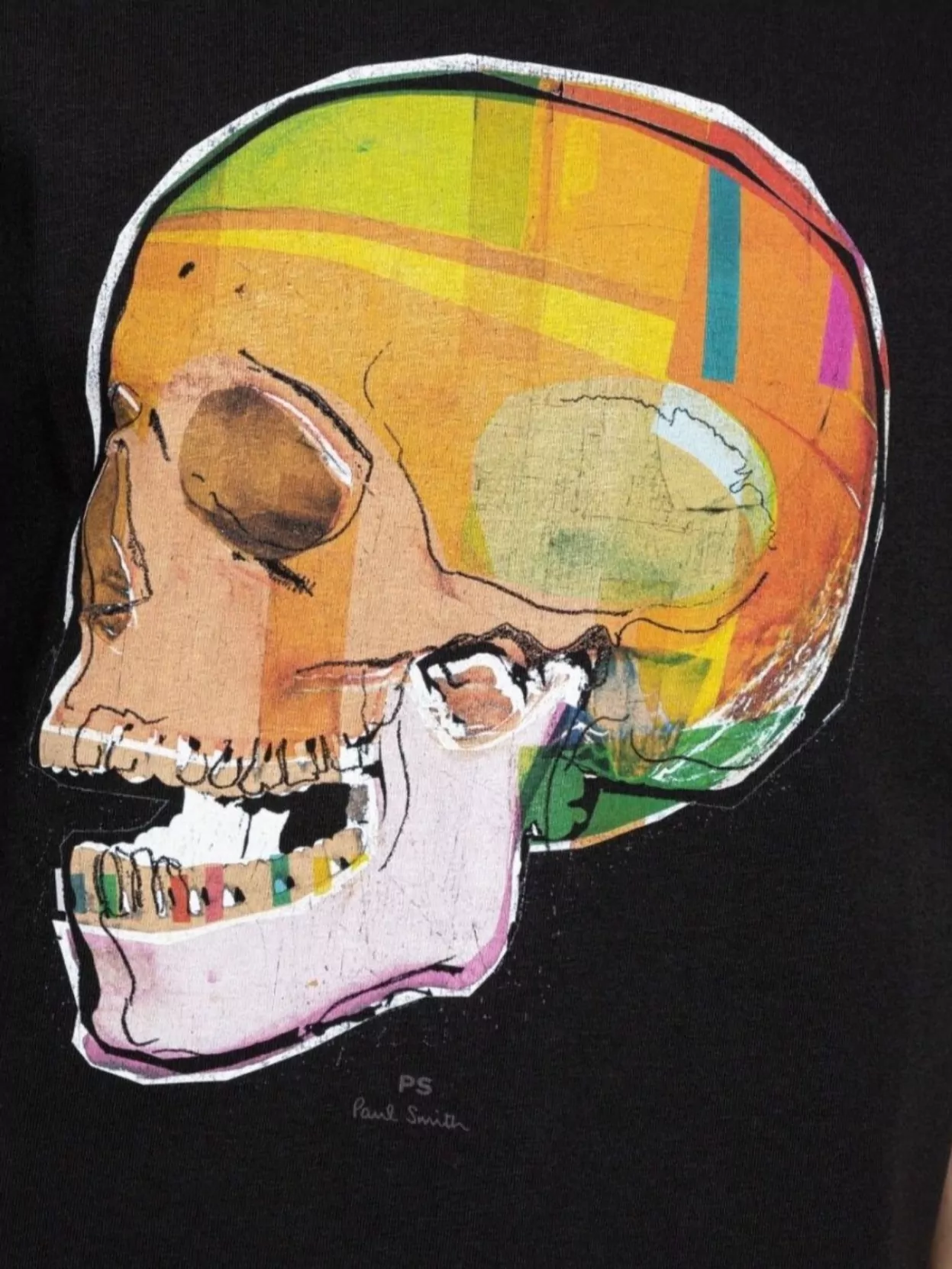 Paul Smith Crew Neck Cotton T-Shirt With Skull Print