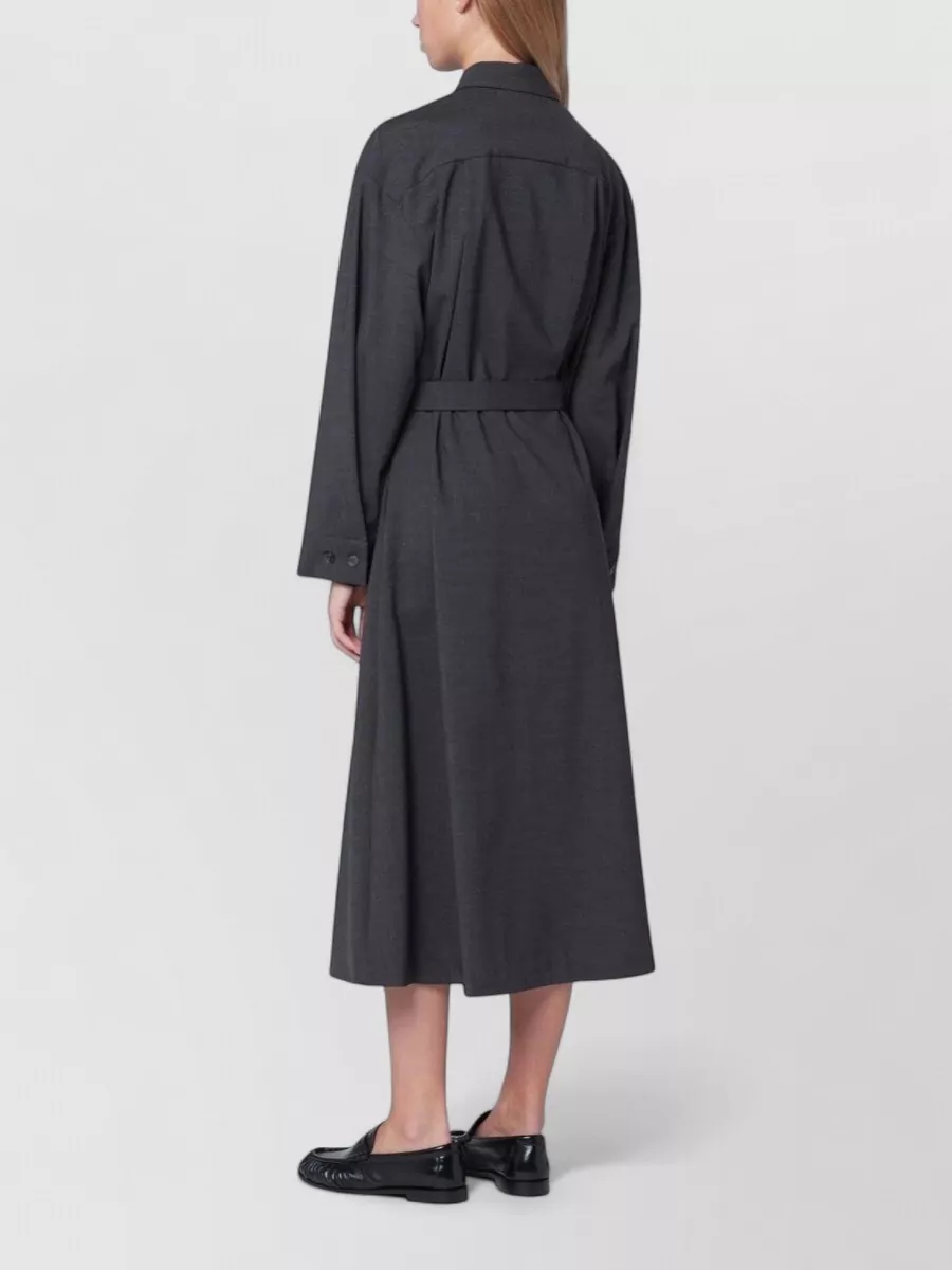 P.a.r.o.s.h. Virgin Wool Belted Shirt Midi Dress