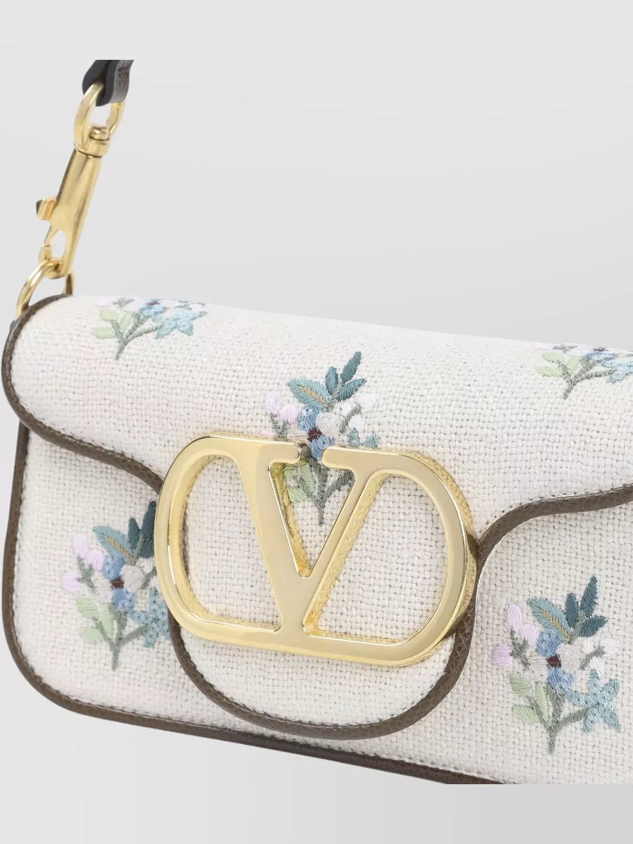 Valentino Garavani Locò Small Linen Cross-Body Bag