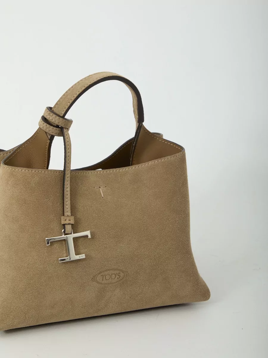Tod's T Timeless Micro Suede Leather Shoulder Bag
