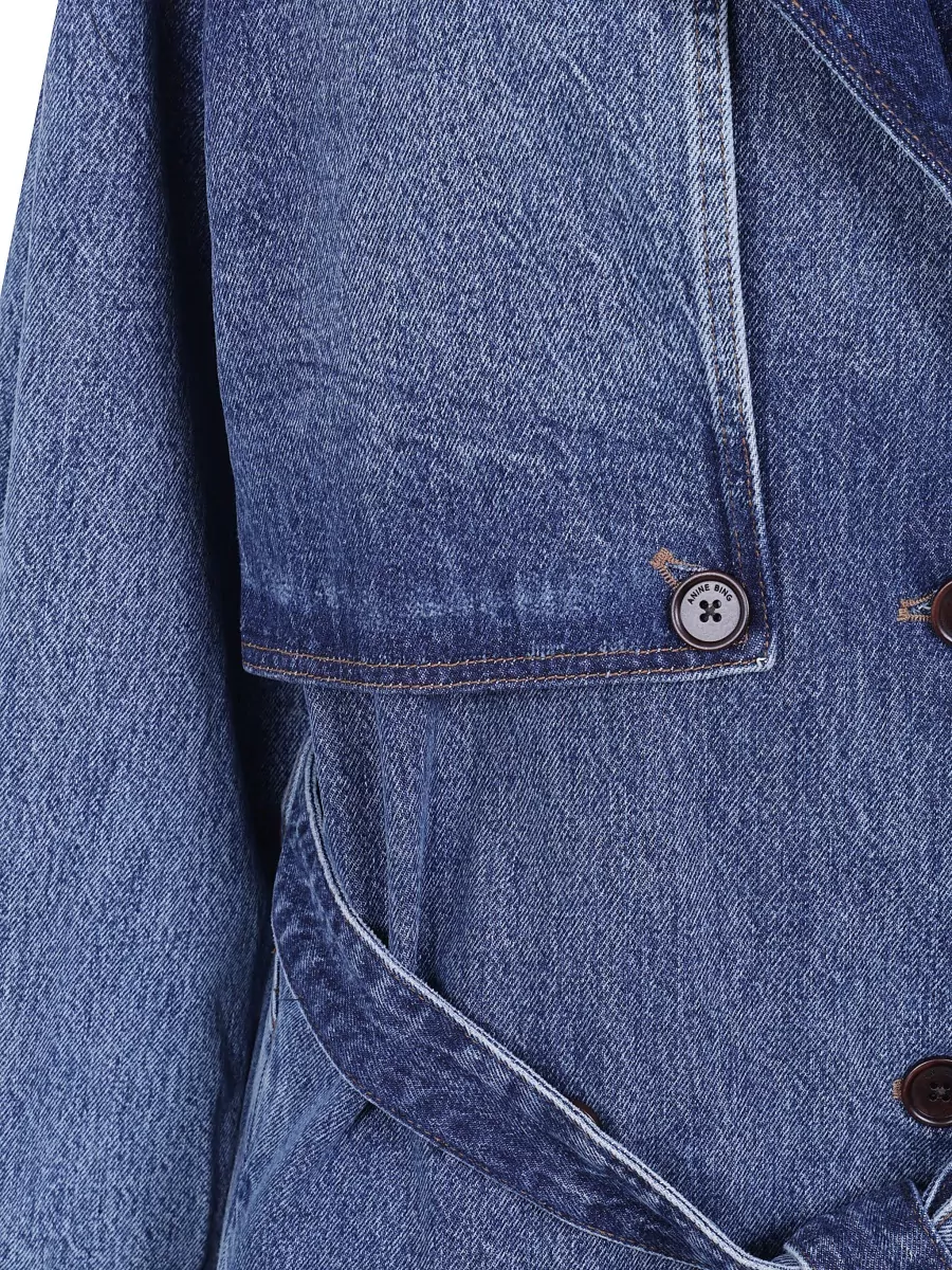 Anine Bing Denim Maxi Trench Coat