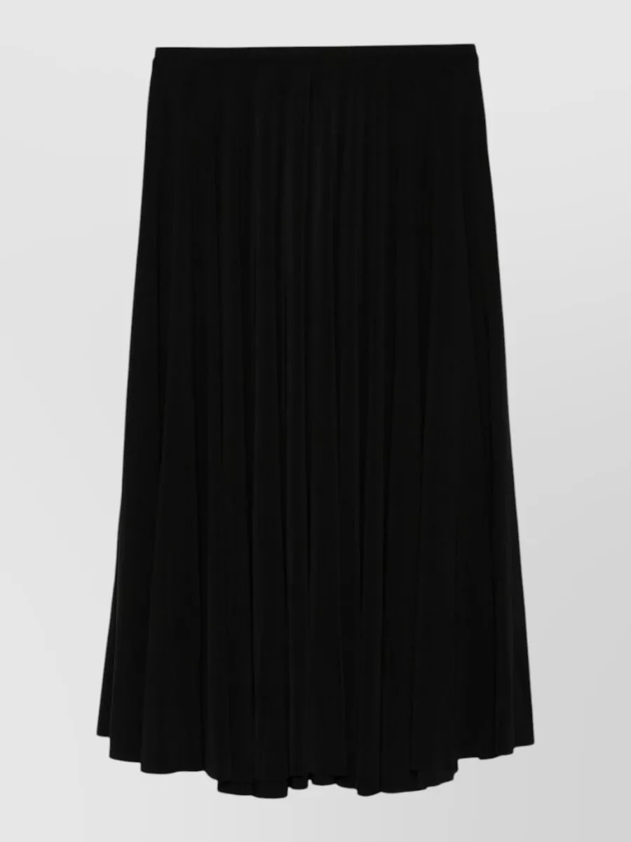 Norma Kamali high-rise pleated a-line midi skirt