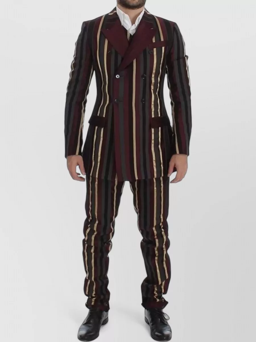 Dolce&Gabbana wool slim-fit striped three-piece suit