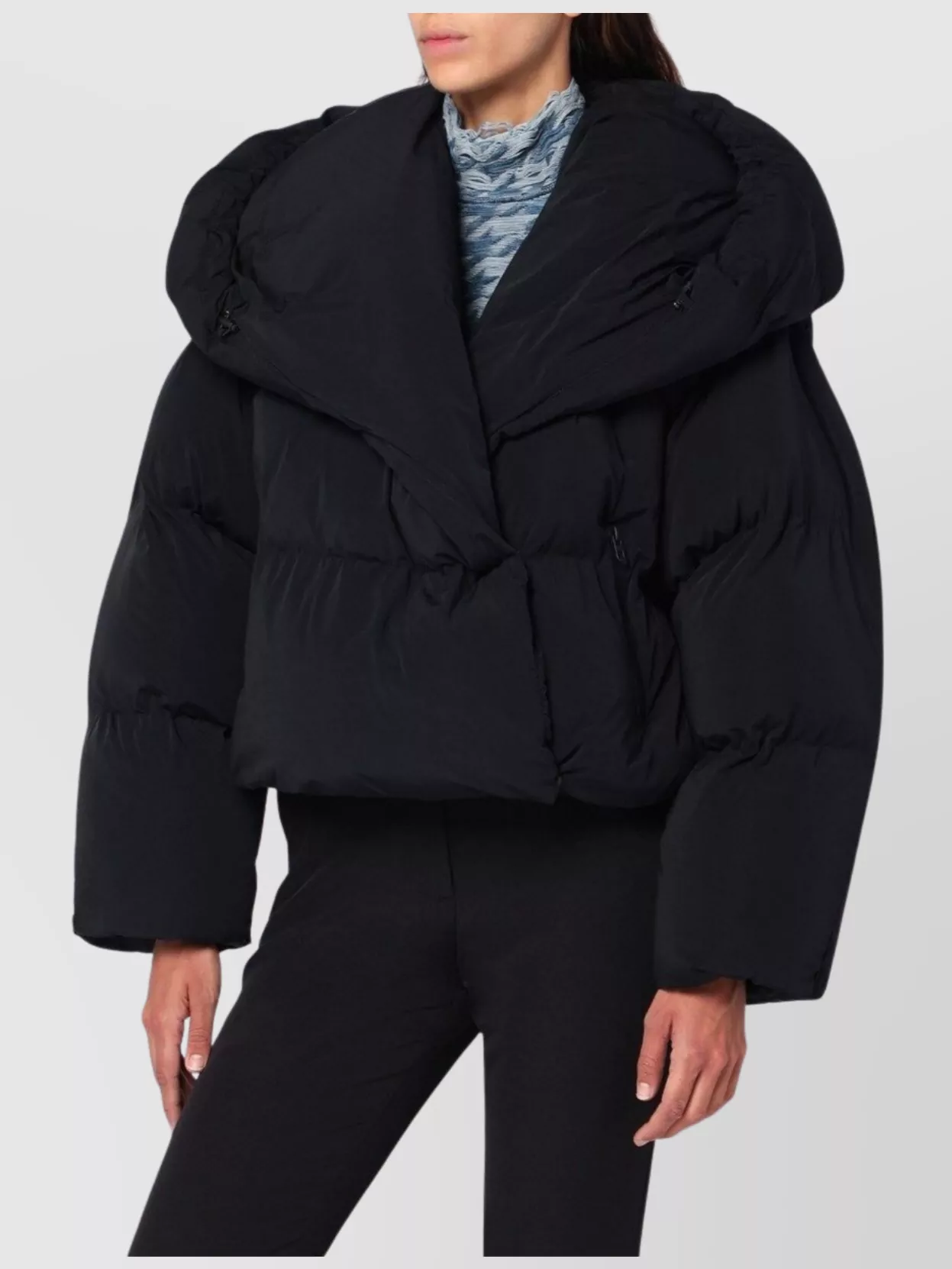 Diesel Black W-iley-t1 Wrap Padded Jacket In Black