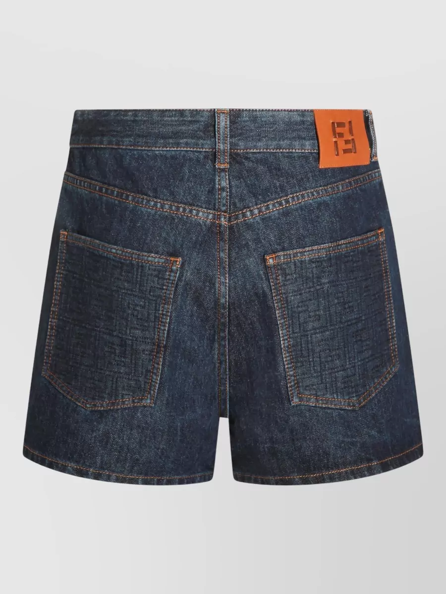 Fendi Denim Shorts With Pockets And Loops